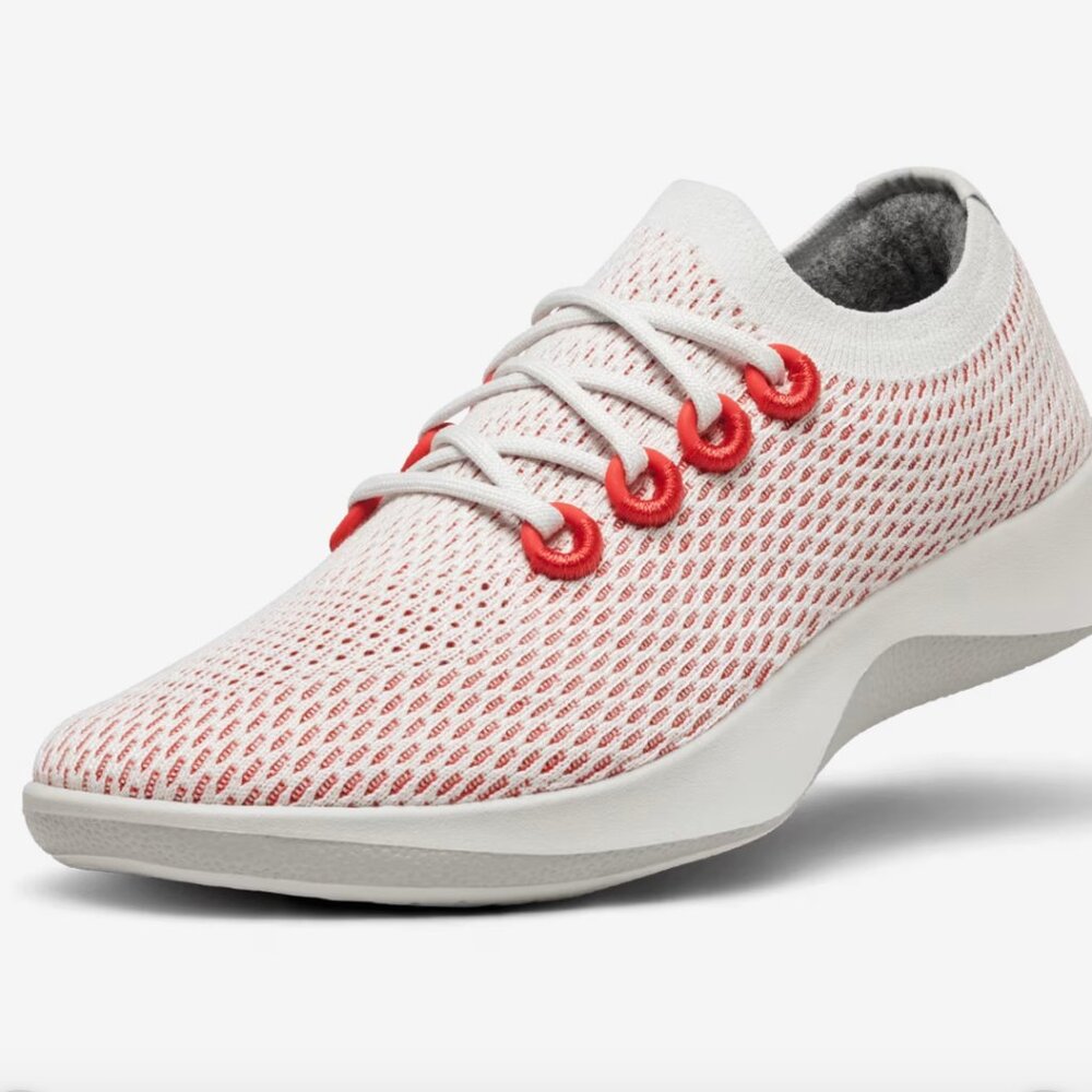 Allbirds Tree Dasher 1 9.5 womens erupt light gray/white/red sneakers